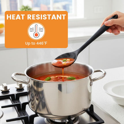 Silicone Spoons for Cooking, 4PCS 10.8 Inch Nonstick Kitchen Serving Spoons, Heat Resistant Silicone Cooking Utensils Set for Stirring, Mixing, Baking, House Warming Gifts & Stocking Stuffers.