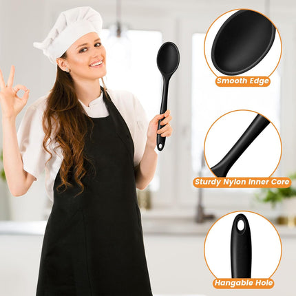 Silicone Spoons for Cooking, 4PCS 10.8 Inch Nonstick Kitchen Serving Spoons, Heat Resistant Silicone Cooking Utensils Set for Stirring, Mixing, Baking, House Warming Gifts & Stocking Stuffers.