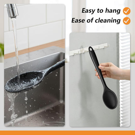 Silicone Spoons for Cooking, 4PCS 10.8 Inch Nonstick Kitchen Serving Spoons, Heat Resistant Silicone Cooking Utensils Set for Stirring, Mixing, Baking, House Warming Gifts & Stocking Stuffers.
