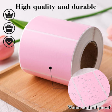 3"x2" Inch Thermal Printer Labels - Adhesive Waterproof Address and Barcode Stickers for Laser/Inkjet Printers, Ideal for Small Business Shipping&Inventory(500PCS, Pink).