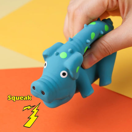 Squeaky Latex Grunting Pig Dog Toy, 4 Inch Small Blue Prank Gifts Puppy Chew Toys Rubber Squeeze Gift for Dogs.