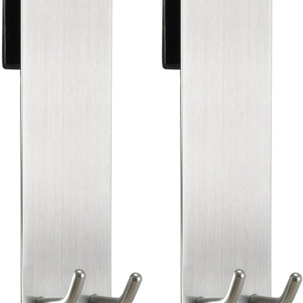 Shower Door Towel Hook Extended Length, No Drilling & Adhesive Needed Stainless Steel Bathroom Hangers for Frameless Shower Stall Wall.