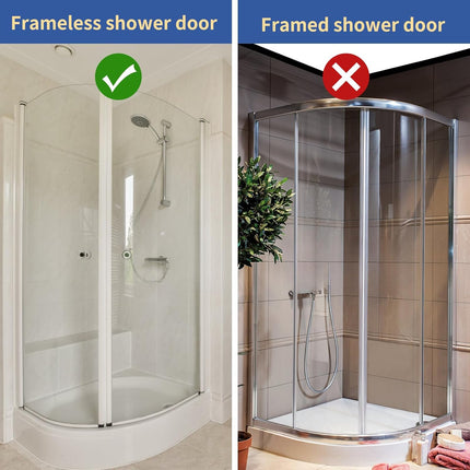 Shower Door Towel Hook Extended Length, No Drilling & Adhesive Needed Stainless Steel Bathroom Hangers for Frameless Shower Stall Wall.