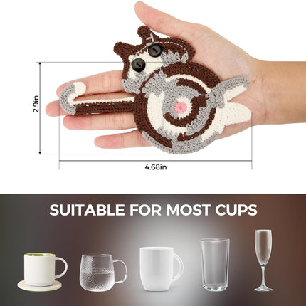 Drink Coaster | Cat Gifts for Cat Lovers,Fun Woven  Coasters,Cute Coffee Coaster for Home Decor Tabletop Protection Suitable for Kinds Cups (3PC).
