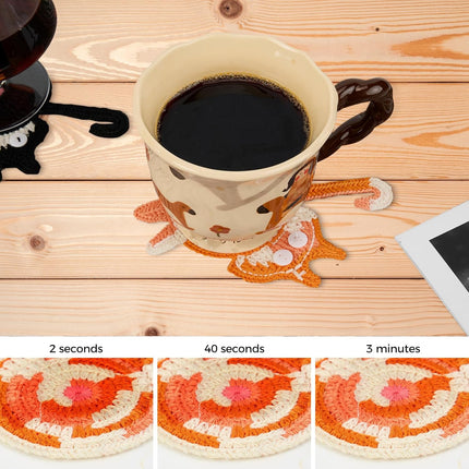 Drink Coaster | Cat Gifts for Cat Lovers,Fun Woven  Coasters,Cute Coffee Coaster for Home Decor Tabletop Protection Suitable for Kinds Cups (3PC).