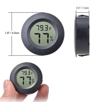3pcs Mini Hygrometer Thermometer Indoor Outdoor Round Humidity Meter Fahrenheit Celsius Switchable Temperature Gauge Humidity Sensor Monitor for 3D Printer Reptile Jars.