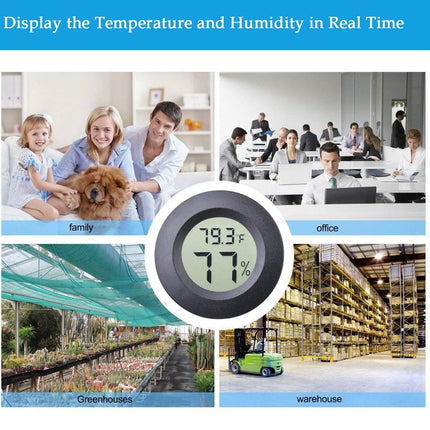 3pcs Mini Hygrometer Thermometer Indoor Outdoor Round Humidity Meter Fahrenheit Celsius Switchable Temperature Gauge Humidity Sensor Monitor for 3D Printer Reptile Jars.