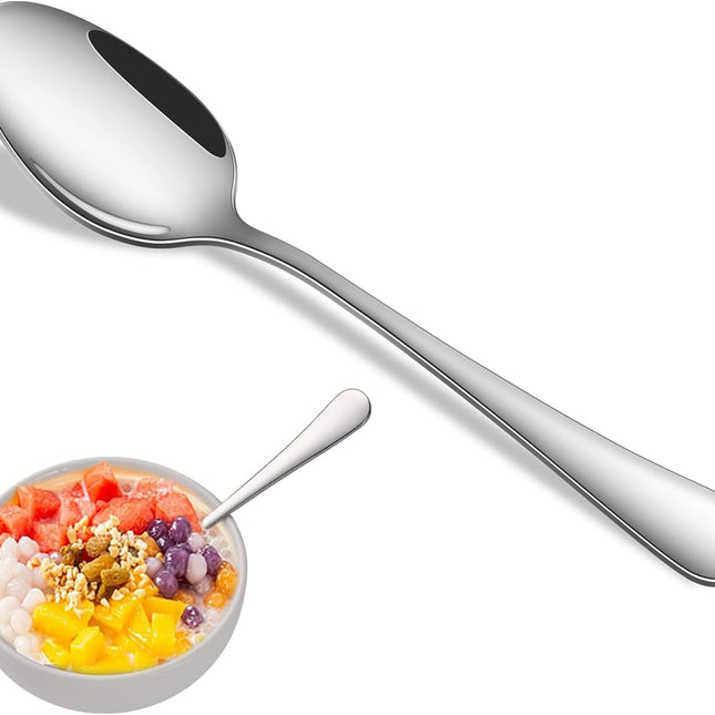 Dinner Spoon Set,8-Piece 7.3 Inch Soup Spoons,Premium Food Grade Stainless Steel Table Spoon,Durable l Tablespoon,Dishwasher Safe Silverware Spoons.