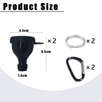 2 Pack Protein Powder Container to Go - Mini Funnel with Keychain and Keyring, Water Bottle Funnel for Shakers.