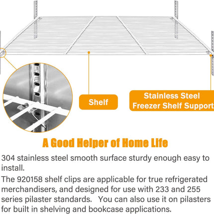 920158 Freezer Shelf Clip,Stainless Steel Shelf Clip for Refrigerator,Freezer Cooler Shelf Support,Replacement Shelf Square Buckles Clips (10).