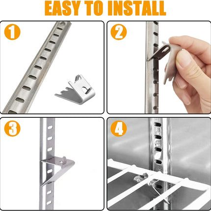 920158 Freezer Shelf Clip,Stainless Steel Shelf Clip for Refrigerator,Freezer Cooler Shelf Support,Replacement Shelf Square Buckles Clips (10).