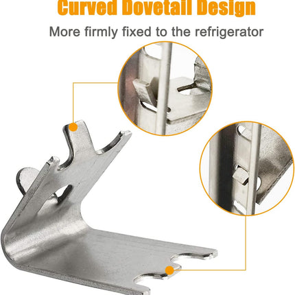 920158 Freezer Shelf Clip,Stainless Steel Shelf Clip for Refrigerator,Freezer Cooler Shelf Support,Replacement Shelf Square Buckles Clips (10).