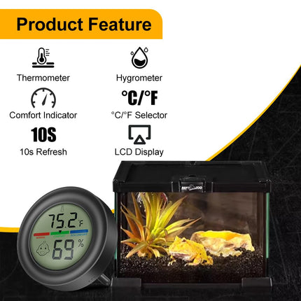 Digital Hygrometer Indoor Thermometer Humidity Meter Room Temperature Hydrometer Monitor Gauge for 3D Printer, Home, Office, Greenhouse, Incubators.