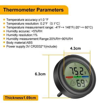 Digital Hygrometer Indoor Thermometer Humidity Meter Room Temperature Hydrometer Monitor Gauge for 3D Printer, Home, Office, Greenhouse, Incubators.
