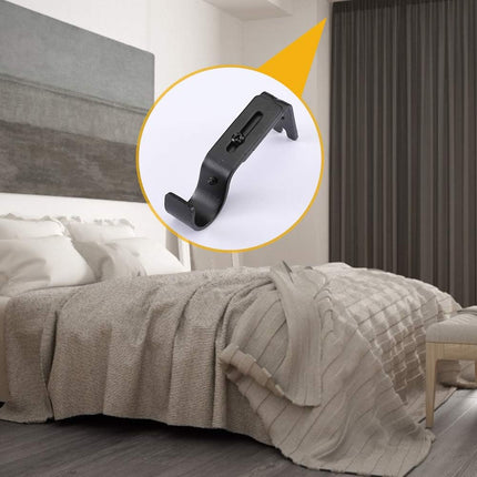 Heavy Duty Adjustable Curtain Rod Brackets and Holders - For 1 1/8 Inch & 1 1/4 Inch Rod, 2 PCS Black.