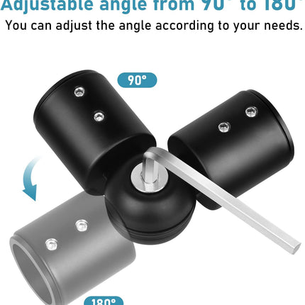 Curtain Rod Corner Connector Heavy Duty Hinged Elbow Connector, Adjustable Corner Curtain Rod Connector for 1 Inch Bay Window Curtain Rods, Black 1 Pack.