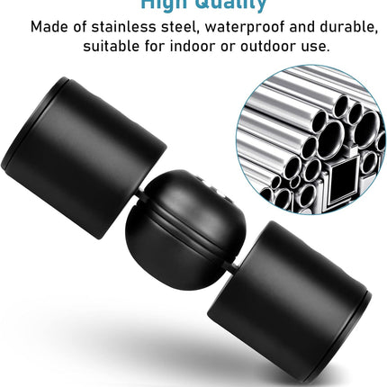 Curtain Rod Corner Connector Heavy Duty Hinged Elbow Connector, Adjustable Corner Curtain Rod Connector for 1 Inch Bay Window Curtain Rods, Black 1 Pack.