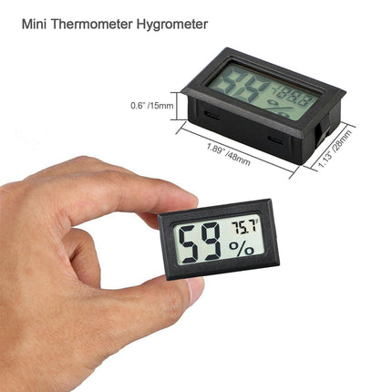 4 Pack Indoor Hygrometer Thermometer, Humidity Gauge Meter with ℃ to℉ and ON/Off Switch, Digital Temperature Monitor for Humidors Jars Cellar Reptile Incubator Closet.