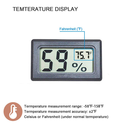 4 Pack Indoor Hygrometer Thermometer, Humidity Gauge Meter with ℃ to℉ and ON/Off Switch, Digital Temperature Monitor for Humidors Jars Cellar Reptile Incubator Closet.