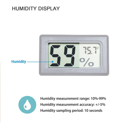 4 Pack Indoor Hygrometer Thermometer, Humidity Gauge Meter with ℃ to℉ and ON/Off Switch, Digital Temperature Monitor for Humidors Jars Cellar Reptile Incubator Closet.