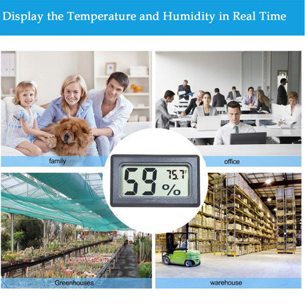 4 Pack Indoor Hygrometer Thermometer, Humidity Gauge Meter with ℃ to℉ and ON/Off Switch, Digital Temperature Monitor for Humidors Jars Cellar Reptile Incubator Closet.