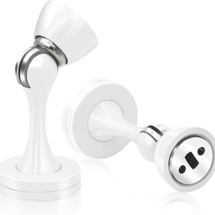 Door Stopper, Magnetic Door Stop White Wall Floor Mount Magnetic Door Stoppers Stainless Steel Magnetic Door Holder Catch Heavy Duty Modern Door Stops for Bottom of Door, 2 Pack.