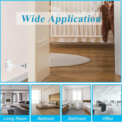Door Stopper, Magnetic Door Stop White Wall Floor Mount Magnetic Door Stoppers Stainless Steel Magnetic Door Holder Catch Heavy Duty Modern Door Stops for Bottom of Door, 2 Pack.