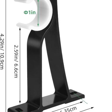 Curtain Rod Bracket, 4 Pack Heavy Duty Rods Holders Black Curtain Rod Hooks Brackets for Wall Single Drapery Rods Hangers Support Fit for 1 Inch Drape Pole.