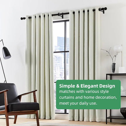 Curtain Rod Bracket, 4 Pack Heavy Duty Rods Holders Black Curtain Rod Hooks Brackets for Wall Single Drapery Rods Hangers Support Fit for 1 Inch Drape Pole.