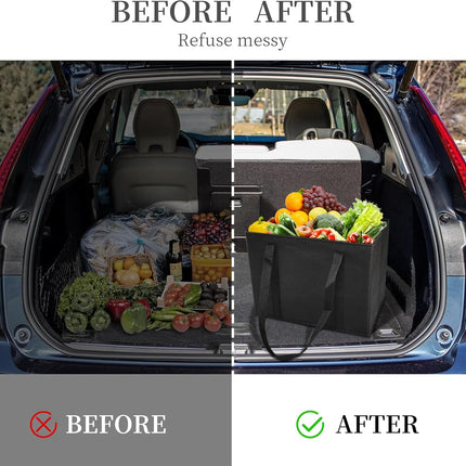 Reusable Grocery Bags, Folding Shopping Bags with reinforced Bottom & Handles, Heavy Duty Reusable Bags for Groceries.