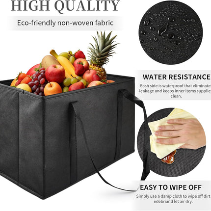 Reusable Grocery Bags, Folding Shopping Bags with reinforced Bottom & Handles, Heavy Duty Reusable Bags for Groceries.