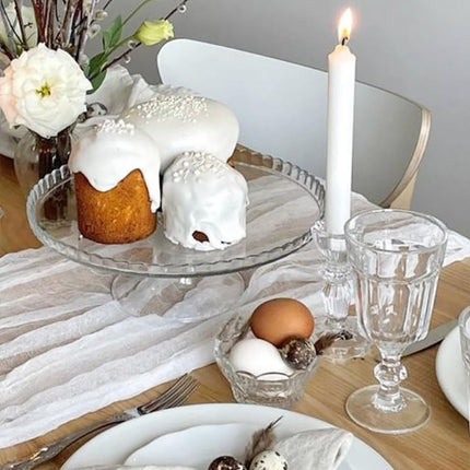 White Cheesecloth Table Runner 10FT Long Boho Gauze Table Runner Rustic Sheer Runner for Wedding Bridal Baby Shower Birthday Party Table Decor Decorations (35x120inch).