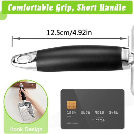 Cat Litter Scoop - Stainless Steel Metal Cat Litter Scoop-Kitty Metal Scooper-Sturdy Mesh Scooper - Mesh Shovel-Easy to Clean - Suitable for Cat Litter Box - Light Black.