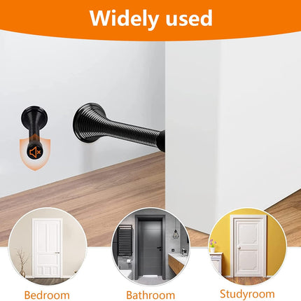Spring Door Stopper, 5 Pcs Wall Mounted Spring Doorstop, Spring Door Stop for Walls, Black.