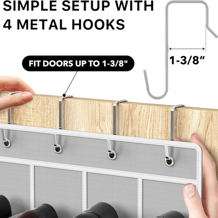 SimpleHouseware Crystal Clear Over The Door Hanging Shoe Organizer, 24 Pockets, Grey (162.6 cm H x 48.6 cm W).