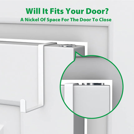 Over The Door Hooks 10 Pack, Z-Shaped Door Hanger Hook Fits The 1 3/8" and 1 3/4" Door Widths, Reversible Metal Door Hooks for Hanging Clothes, Coats, Towels, Shoe Organizers (White).