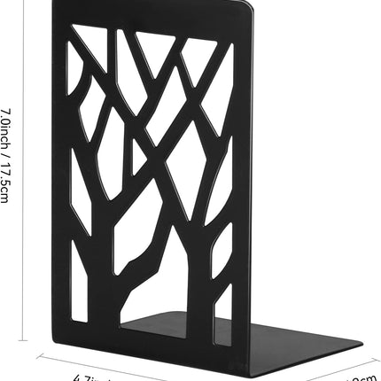 Book Ends, Bookends, Book Ends for Shelves, Bookends for Shelves, Bookend, Book Ends for Heavy Books, Book Shelf Holder Home Decorative, Metal Bookends, Bookend Supports, Book Stoppers (1 Pair, Black).