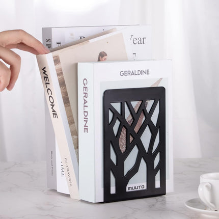 Book Ends, Bookends, Book Ends for Shelves, Bookends for Shelves, Bookend, Book Ends for Heavy Books, Book Shelf Holder Home Decorative, Metal Bookends, Bookend Supports, Book Stoppers (1 Pair, Black).