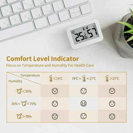 2-Pack Mini Hygrometer Indoor Thermometer, Humidity Gauge with ℃/℉ Switch, Humidity Meter Digital Temperature Monitor for Greenhouse Babyroom Cellar Reptile Incubator Closet.
