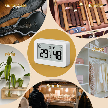 2-Pack Mini Hygrometer Indoor Thermometer, Humidity Gauge with ℃/℉ Switch, Humidity Meter Digital Temperature Monitor for Greenhouse Babyroom Cellar Reptile Incubator Closet.