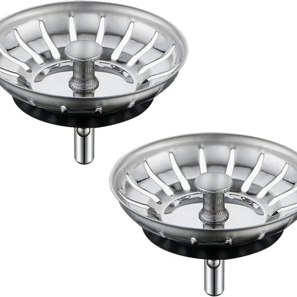 [2 Pack]  Kitchen Sink Strainer - Sink Drain Stopper - Kitchen Sink Plug with Anti-Clogging Basket - Bouchon Evier Cuisine - Compatible with 79–83mm Inner Diameter.