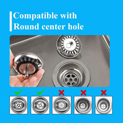 [2 Pack]  Kitchen Sink Strainer - Sink Drain Stopper - Kitchen Sink Plug with Anti-Clogging Basket - Bouchon Evier Cuisine - Compatible with 79–83mm Inner Diameter.