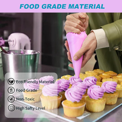 Piping Bags 16 Inch - Disposable Piping Bags 100pcs, Large Pastry Bags, Thickened Frosting Bags, Cake Decorating Bags, Large Piping Bags, Icing Bags for Cake Decorating.