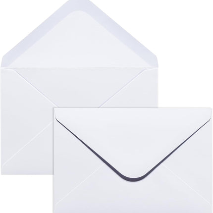 50PACK 5x7 Envelopes for Invitations, White A7 Envelopes for Wedding, Graduation, RSVP Cards, Gummed V Flag 5 1/4 x 7 1/4 inch.