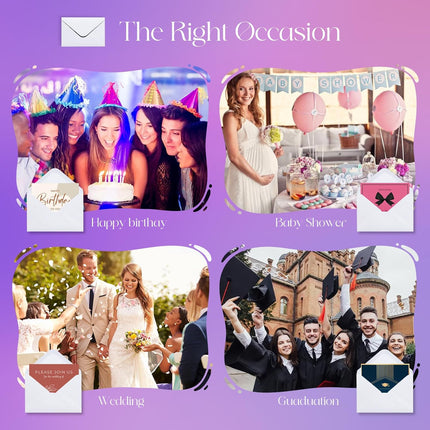50PACK 5x7 Envelopes for Invitations, White A7 Envelopes for Wedding, Graduation, RSVP Cards, Gummed V Flag 5 1/4 x 7 1/4 inch.