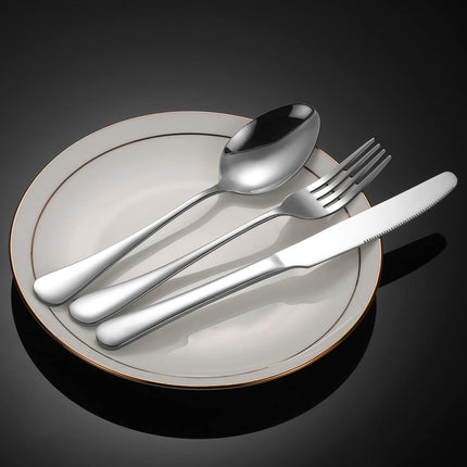 Set of 12, Stainless Steel Dinner Forks Silverware Set, Heavy-Duty Dinner Forks (8 Inch) Cutlery Set, Dishwasher Safe (Silver).