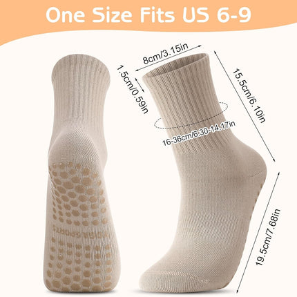 3 Pairs Non Slip Pilates Socks with Grips for Women, Yoga Grip Socks for Yoga, Barre, Dance, Ballet, Fitness.