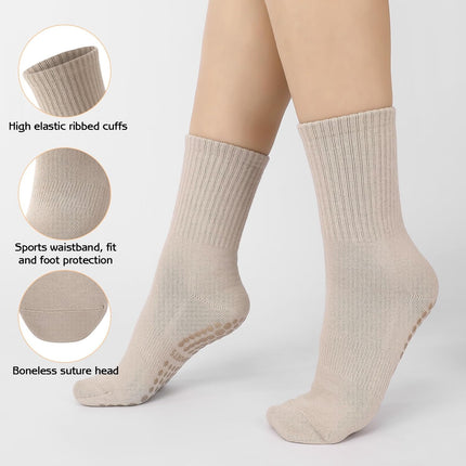 3 Pairs Non Slip Pilates Socks with Grips for Women, Yoga Grip Socks for Yoga, Barre, Dance, Ballet, Fitness.