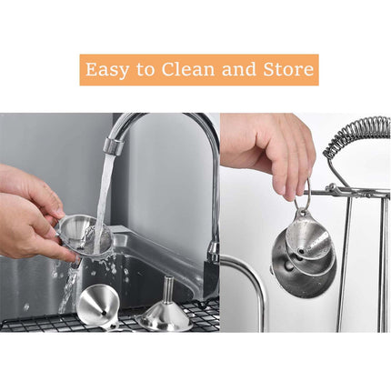 Stainless Steel Funnels, 3pcs Mini Filling Kitchen Funnel, Sizes Large To Small Funnels for Transferring Essential Oils, Liquid, Fluid, Dry Ingredients & Powder, Durable and Dishwash.