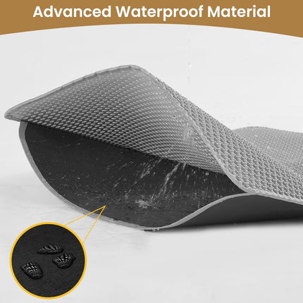 Cat Litter Mat ，60x45cm Double-Layer Honeycomb Design, Waterproof & Urine-Proof, Traps Litter to Keep Floors Clean(Gray).